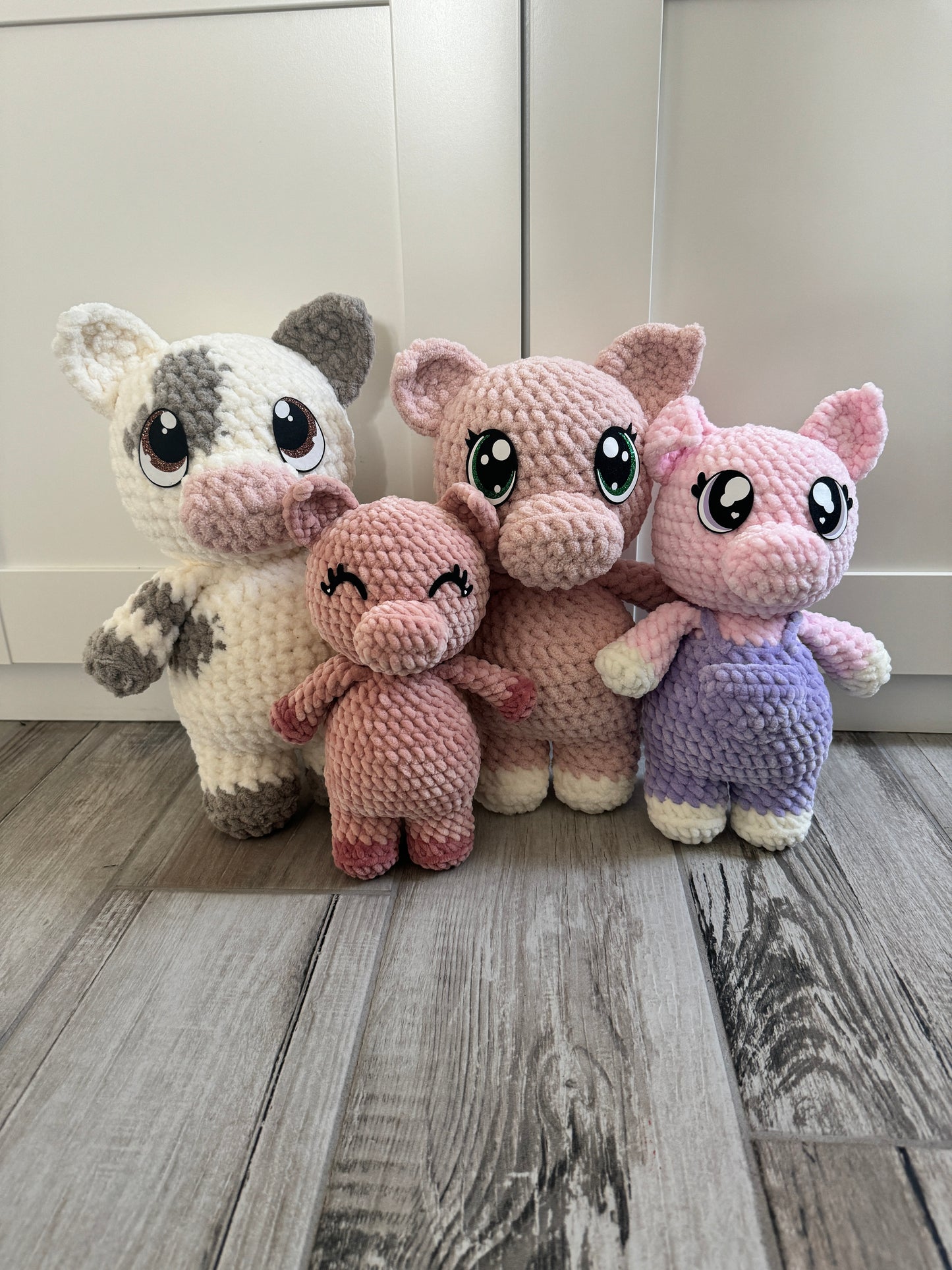 *Pattern Pack* Pig, Pig with Overalls, and mini NO SEW Pig Crochet Pattern Pack (PDF only)