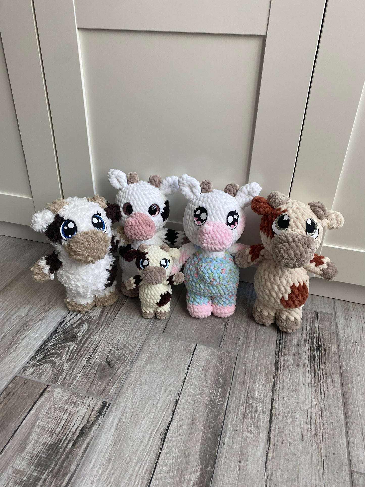 *Pattern Pack* Cow, Cow with Overalls, and mini NO SEW cow Crochet Pattern Pack (PDF only)